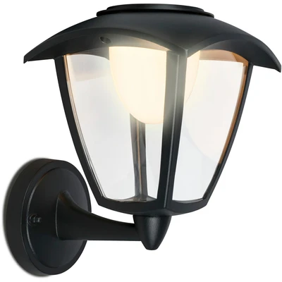 Abbildung von BRILONER LED Wandleuchte ohne Stromanschluss Touch, dimmbar in Stufen, Akku tauschbar, Wandlampe Akku, Aussen, Wandbeleuchtung außen, Außenleuchte, 23x19,5x16,5 cm, Schwarz