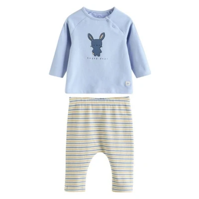 Abbildung von Next SET Regular FIT Stoffhose für Kinder, Größe: 80, Blue bunny