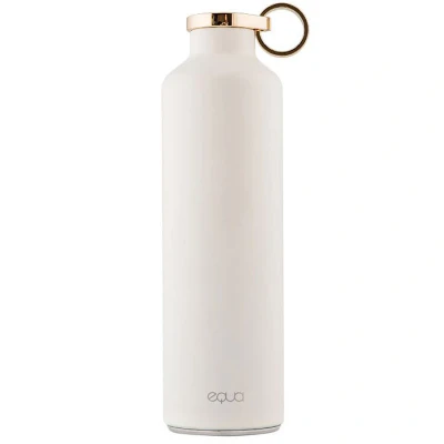 Abbildung von EQUA Smart Trinkflasche 23 oz Bluetooth Verbindung mit App und Lichtsignal Erinnerungen Doppelwandige Vakuum Isolierflasche aus Edelstahl Metalldeckel, White, MT 14