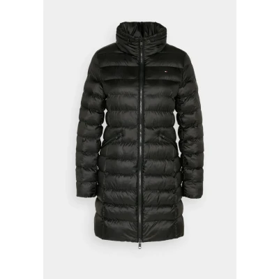 Abbildung von Tommy Hilfiger Damen Daunenmantel Padded Global Stripe Coat Winter, Schwarz (Black), L