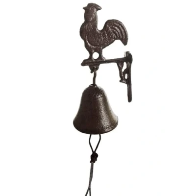 Abbildung von zeitzone Türglocke Hahn Glocke Landhausstil Gusseisen Rustikal Antik Stil Braun