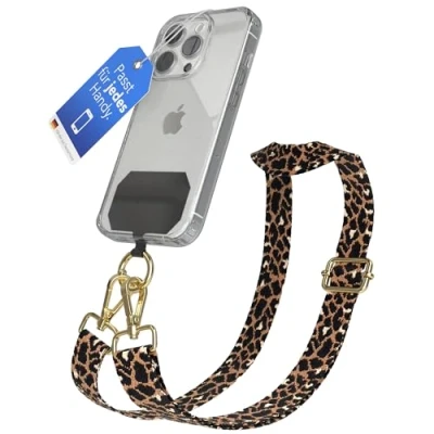 Abbildung von EAZY CASE Handykette Universal zum Umhängen kompatibel mit jedem Handy Kette Hülle kombinierbar Handykordel Karabiner für Handyhülle Handyband Bunt Boho Kordel Schwarz Braun