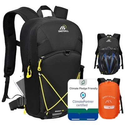 Abbildung von ONETOALL Diebstahlsicherer Fahrradrucksack Herren Wasserdicht, Wanderrucksack Damen Klein 12L, MTB Rucksack mit Abnehmbarem Bauchgürtel für Radsport Wandern Tagestour Reisen Pendeln