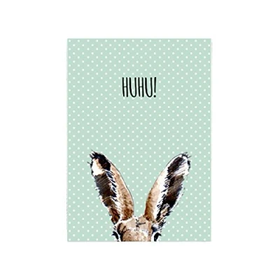 Abbildung von Interluxe 42x30cm Shabby Holzschild HUHU ! Häschen Kinderzimmer Kind Geschenk Geburt