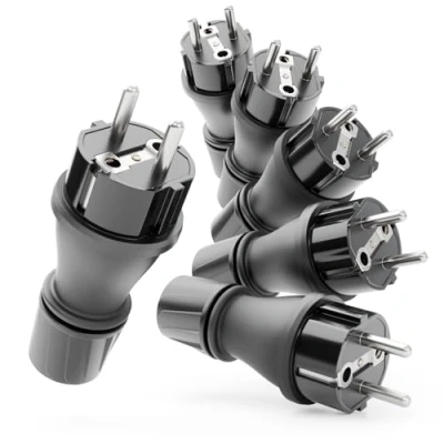 Abbildung von greate 6x 230V Schuko Stecker wasserdicht nach IP54 Schukostecker Außenbereich mit Knickschutz &amp; Zugentlastung
