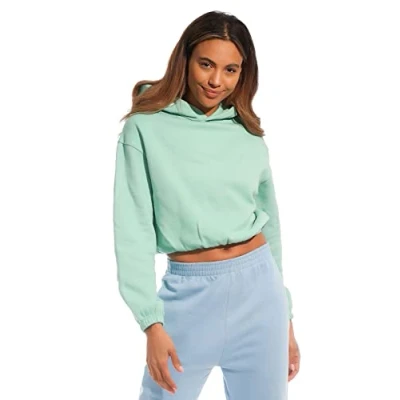 Abbildung von Light &amp; Shade Damen Cropped Kapuzen Sweatshirt, Minze, S