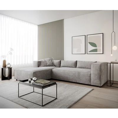 Abbildung von DELIFE Ecksofa Brom, Mikrofaser Grau 260x175 cm Recamiere links