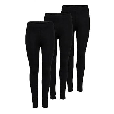 Abbildung von ONLY Damen Onllive Love Leggings 3 Pack, Black/Black/Black, XL