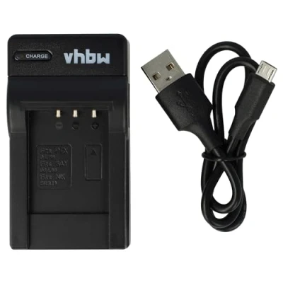 Abbildung von vhbw Ladegerät kompatibel mit Nikon Coolpix S6700, S6400, S6900, S4300, S5300, S6600, S6800 Kamera Camcorder/Akku Ladeschale, Ladeanzeige, 4,2 V