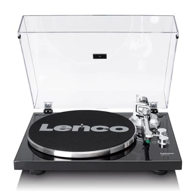 Abbildung von Lenco LBT 215BK Plattenspieler (Riemenantrieb, Bluetooth, Moving Magnet Cartridge, RCA USB Anschlüsse in Piano Black Design)