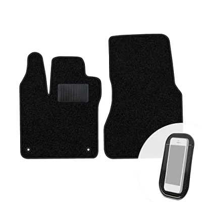 Abbildung von moto MOLTICO Vorne Fußmatten Auto Velours Autoteppiche Schwarz Automatten Set 2 teilig passend für Renault Twingo III Smart Forfour ab 2014