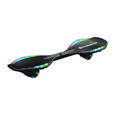 Abbildung von Razor Ripster Lightshow Waveboard Rollbrett für Kinder ab 8 Jahren mit 360 Lenkung, bewegungsaktiviertem Lichtdeck, 5 Lichtmodi, Anti Rutsch, kompaktes &amp; leichtes 2 Rad Board Schwarz
