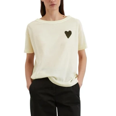 Abbildung von Marc O&#039;Polo Regular Tshirt print, Damen, Größe: XS, Natural cotton