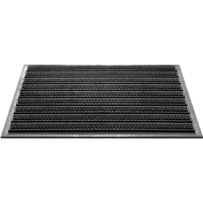 Abbildung von Fußmatte Bürsten Fussabtreter Streifen schwarz als Outdoor Gummi Matte, matches21 HOME &amp; HOBBY, rechteckig, Höhe: 10 mm, Wetterfeste 40x60 cm Aussen Bereich Türmatte Schmutzfangmatte