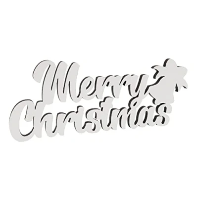 Abbildung von deko Schriftzug Merry Christmas Weihnachten Weihnachts aus Holz in weiß 20cm
