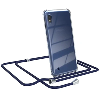 Abbildung von EAZY CASE Handykette kompatibel mit Samsung Galaxy A10 Handyhülle Umhängeband, Handykordel Schutzhülle, Silikonhülle, Hülle Band, Stylische Kette für Smartphone, Navy Blau