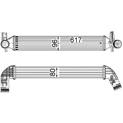 Abbildung von MAHLE ORIGINAL CI 230 000P Ladeluftkühler SEAT: Ibiza 4 Sportcoupe, Schrägheck, ST, AUDI: A1 Sportback, Schrägheck