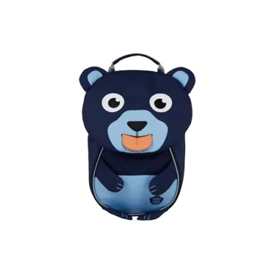 Abbildung von Affenzahn Kleiner Freund Kindergarten Rucksack für 1 3 Jährige Ergonomisch Reflektierend Ziehzunge mit Namensschild Bär Dunkelblau