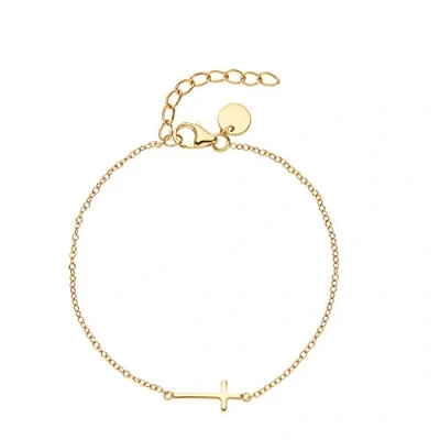 Abbildung von NOELANI Armband 925 Sterling Silber Damen Armschmuck, 16+3 cm, Gold, Kreuz, Kommt in Schmuck Geschenk Box, 2030200