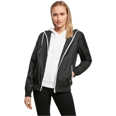 Abbildung von Build Your Brand Womens BY130 Ladies Windrunner Windbreaker, Black/White, 5XL