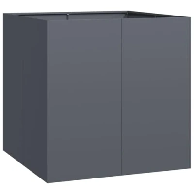 Abbildung von vidaXL Pflanzgefäß Anthrazit 80x80x80 cm Stahl, Pflanzschale, Garten Pflanzkübel, Outdoor Pflanzgefäß, Hochbeet, Blumenkasten