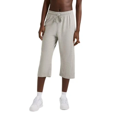 Abbildung von Champion Caprihose für Damen, leichte Lounge Hose, Jersey Strick Größe 46, Oxford Grau, S