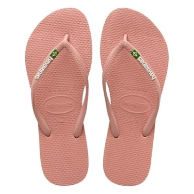 Abbildung von Havaianas Slim Brasil Logo, Bequeme, Robuste und Leichte Badelatschen für Frauen, Hommage an Brasilien, Flagge auf Riemen Sohlen