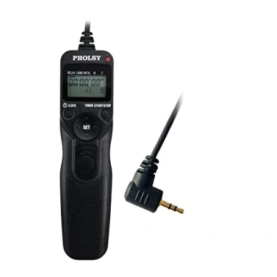 Abbildung von PHOLSY Kamera Fernauslöser C6 Timer Auslösekabel mit Intervalometer für Canon EOS R10, R6, R8, 90D, 250D, 200D, 850D; Olympus OM 1 EM1X EM1iii EM5iii; Fujifilm GFX100 GFX50R XT5 XT3 XT4 XT30