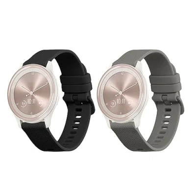 Abbildung von kwmobile 2X Sportarmband kompatibel mit Garmin vivomove Sport/Forerunner 245/55 Armband Fitnesstracker Band Set aus TPU Silikon