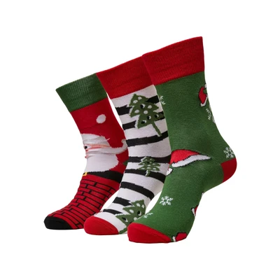 Abbildung von Urban Classics Stripe Santa Christmas 3PACK Socken, Herren, Größe: 35 38, Multicolor