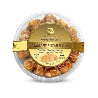 Abbildung von Makarem® Sukkari Rutab Royal Datteln Premium Sukkary 100% frische Ernte Saudi Arabien OHNE Zusatzstoffe 10 Kg (20x500g)