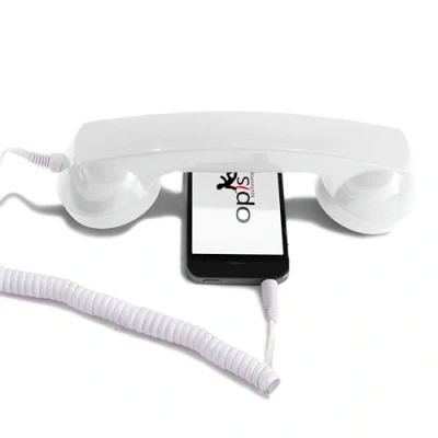 Abbildung von Opis 60s Micro: Retro Handyhörer für Apple iPhones mit Lightning/Retro Telefonhörer iPhone/Retro Hörer iPhone/Für iPhone Telefonhörer/Hoerer Fuer weiß