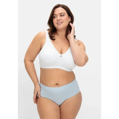 Abbildung von Sheego Entlastungs 2 PACK Triangel BH, Damen, Größe: 85E, Hellblau weiß