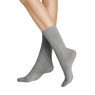 Abbildung von Hudson RELAX COTTON Damen Socken, Baumwollsocken ohne Gummibund, Frauen Socken mit verstärkter Sohle (hautfreundlich, viele Farben) Menge: 1 Paar, Silber (Silber 0502), Gr. 35 38