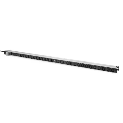 Abbildung von DIGITUS Basis IT PDU, 1 phasig 32A, 24 x C13, 4 C19, 3 m Zuleitung, IEC 60309 32 A Stecker, Schwarz