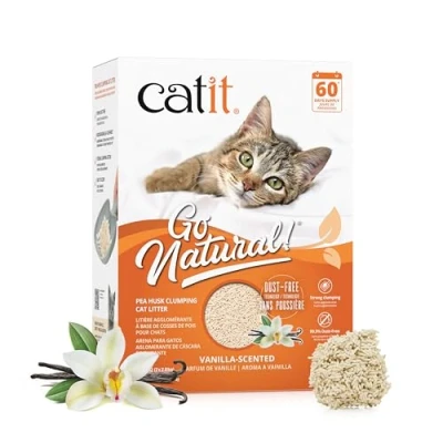 Abbildung von Catit Go Natural!, klumpende Katzenstreu, aus Erbsenhülsen, mit Vanilleduft, 2 x 2,8kg (5,6kg)