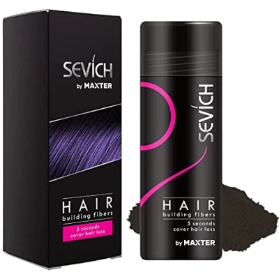 Abbildung von Streuhaar zur Haarverdichtung Schütthaar, um den Haarmangel sofort zu verbergen Haarpuder 100% natürlicher Baumwolle für Männer und Frauen (Dunkelbraun 25g)