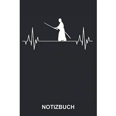 Abbildung von Notizbuch: Samurai Kendo Kenjutsu Kampfsport Sport Kampfsportler Herzschlag Lustiges Niedliches Tagebuch, Notizheft, Schreibheft ca. A5 mit Linien 120 Seiten liniert Softcover