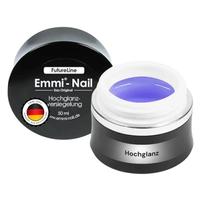Abbildung von Emmi Nail Futureline Versiegelungsgel für Gelnägel Hochglanz I Top coat Gel UV Niedrigviskos Selbstglättend und mit integriertem Sunblocker 50ml