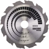 Abbildung von Bosch 1x PRO Construction Wood Kreissägeblatt für Netz Handkreissägen (für Bauholz mit Mörtel und Nägeln, Holz Ø mm, Professional Zubehör Handkreissäge)