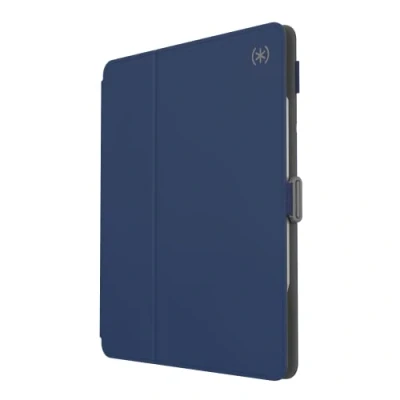 Abbildung von Speck Schutzhülle für iPad Pro 6. Generation 12,9 Zoll Fall und Kameraschutz, schlanker Multi Range Ständer, Apple Stifthalter, Arcadia Navy/Moody Grey