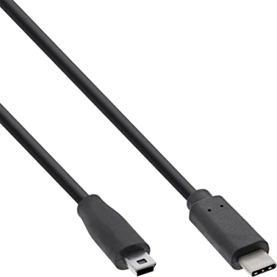 Abbildung von InLine 35751 USB 2.0 Kabel, Typ C Stecker an Mini B (5pol.), schwarz, 1m