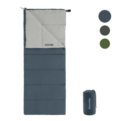 Abbildung von Naturehike Schlafsack für Erwachsene, Leichter Rechteckiger Spleißbarer 3 Jahreszeiten Schlafsack, Outdoor Camping, Wandern (Blau)