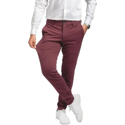Abbildung von Performance Pants Herren Burgundy Bordeaux (Größe 36W/36L) Stilvolle Hosen Stretch Angenehme Praktische Männer für Business &amp; Freizeit Bequeme Stoffhose
