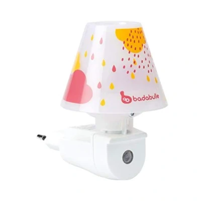 Abbildung von Badabulle B015010 LED Nachtlicht mit Schirm für die Steckdose, Tag/Nacht Einschaltautomatik, Mehrfarbig (Rosa/Gelb/Mehrfarbig)
