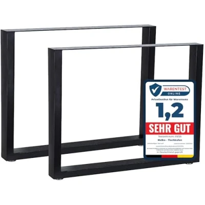 Abbildung von Melko 2er Set Tischkufen 100 x 72 cm Tischuntergestell Industrial Möbelbeine Industriedesign Tischbeine inkl. Bodenschoner
