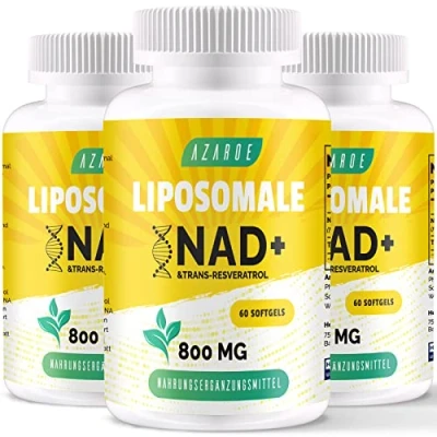 Abbildung von Liposomales NAD+ Trans Resveratrol 800 mg Softgels, überlegene Alternative, Effizienter als NR, Hohe Absorption, 60 Softgels (60 Stück (3er Pack))