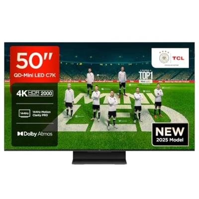 Abbildung von TCL 50C7K 55 Zoll QD Mini LED Fernseher, 4K HDR Premium 2000, Smart Google TV mit 144Hz Motion Clarity Pro (Dolby Vision IQ &amp; Atmos, HVA Panel, Game Master)