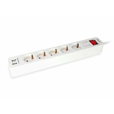Abbildung von Equip Steckdosenleiste 5 Fach Schuko 1,5m Kabel mit 2 x USB