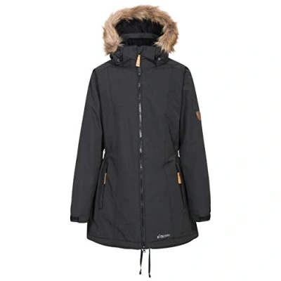 Abbildung von Trespass Celebrity, Black, M, Warme Wasserdichte Jacke mit abnehmbarer Kapuze für Damen, Schwarz, Medium